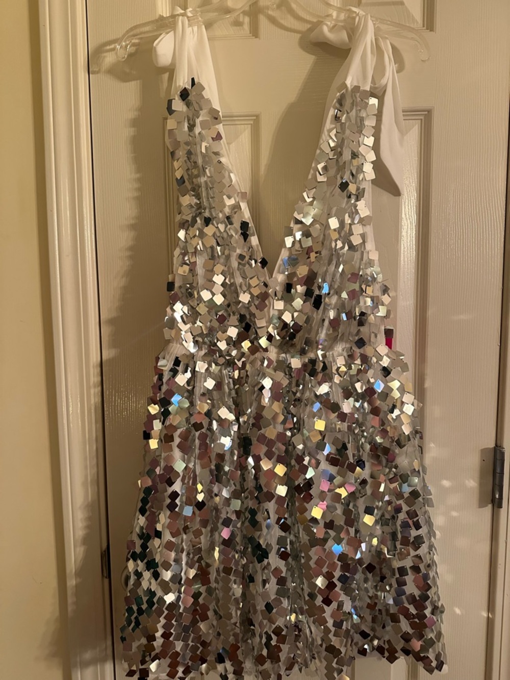 Buddy Love White Sequin Halter Mini Dress